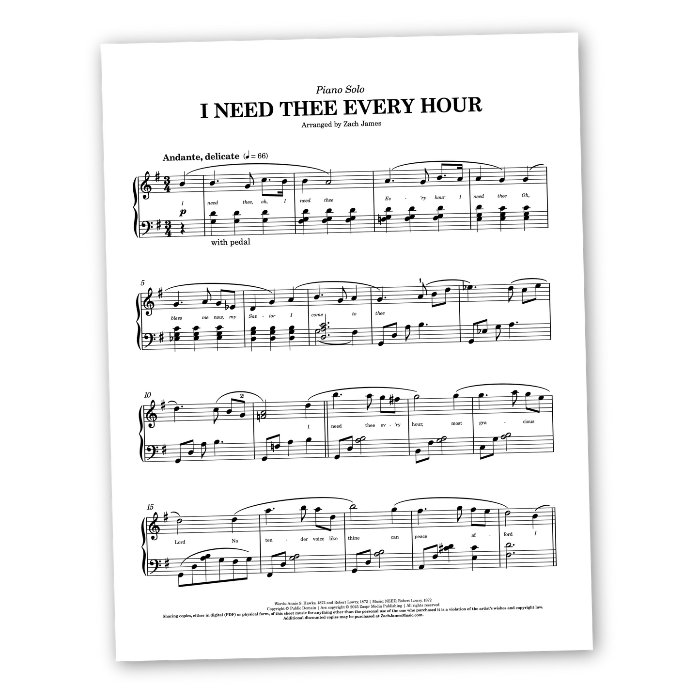I Need Thee Every Hour