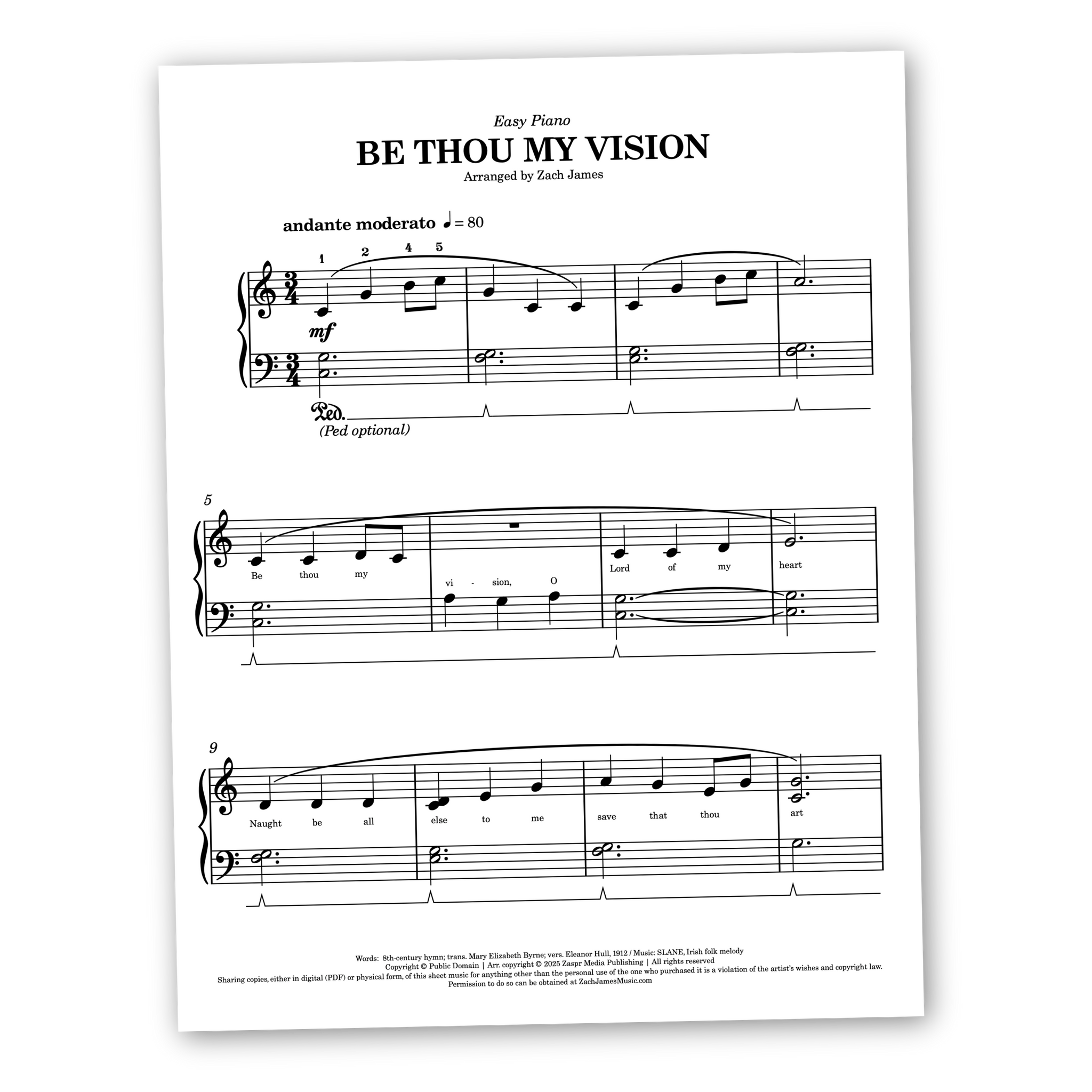 Be Thou My Vision - Easy Sheet Music