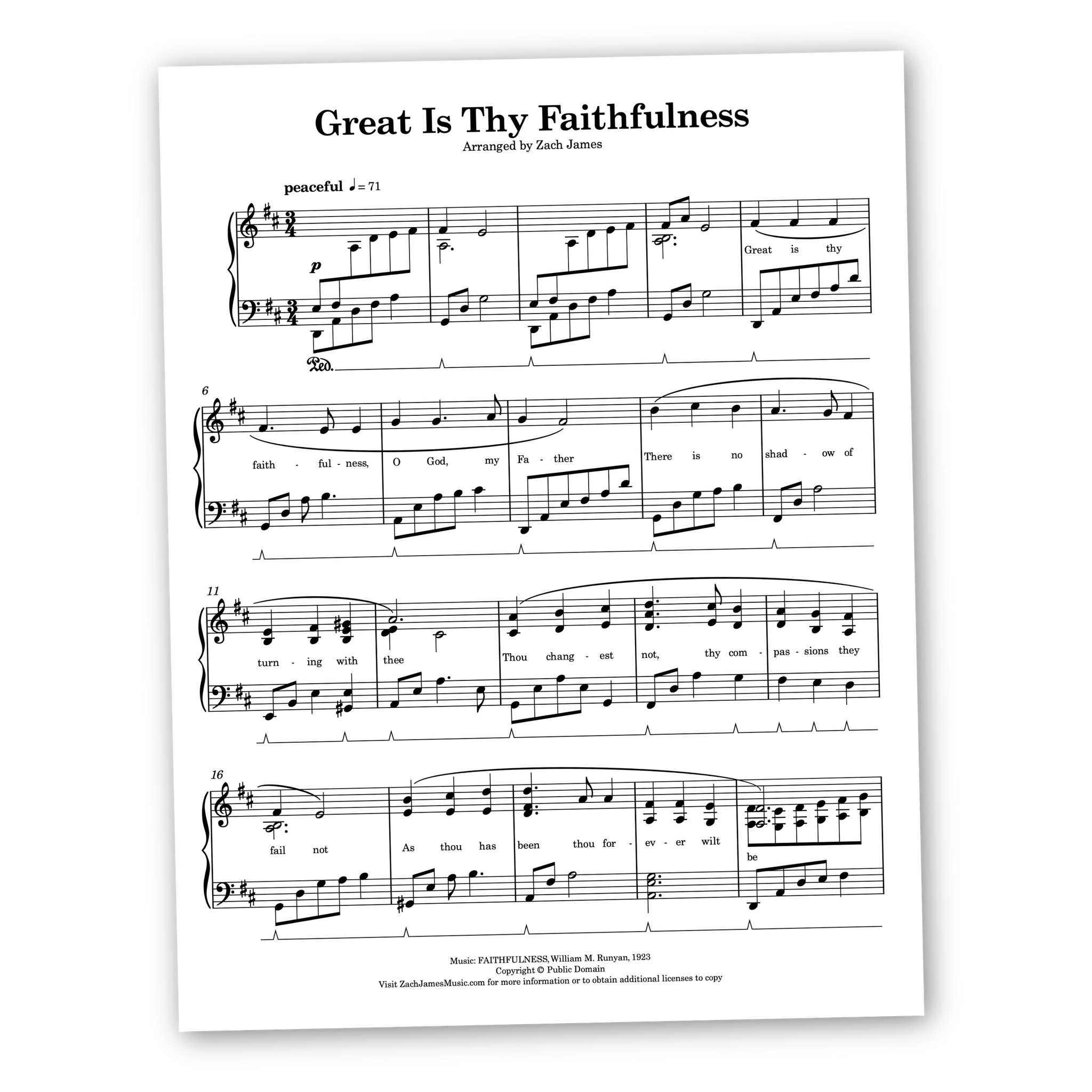 Great Is Thy Faithfulness - Sheet Music