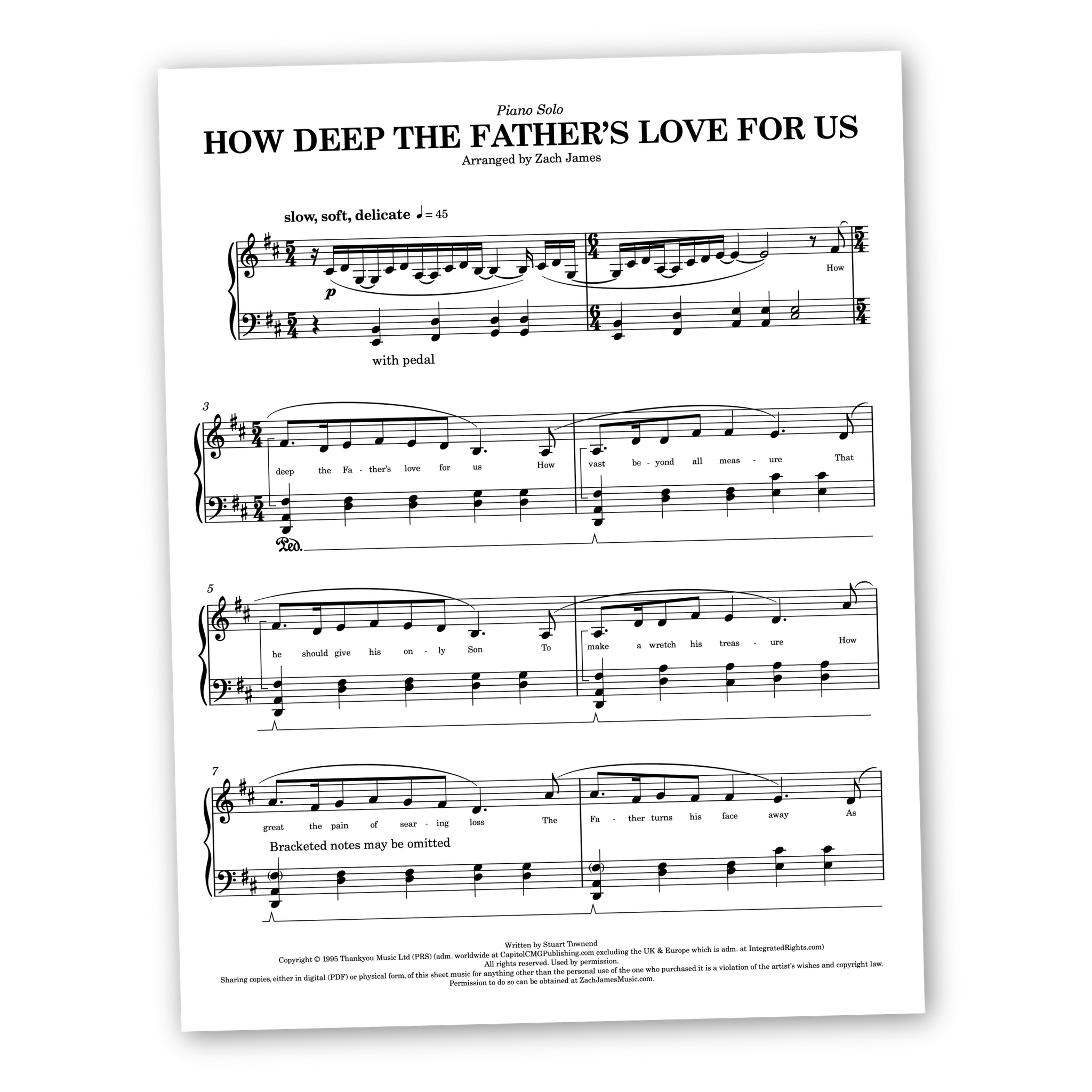 How Deep the Father's Love for Us - Sheet Music