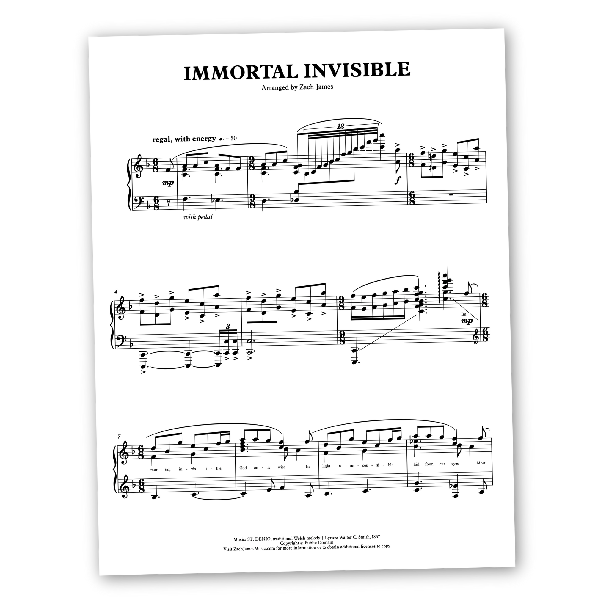 Immortal Invisible - Sheet Music