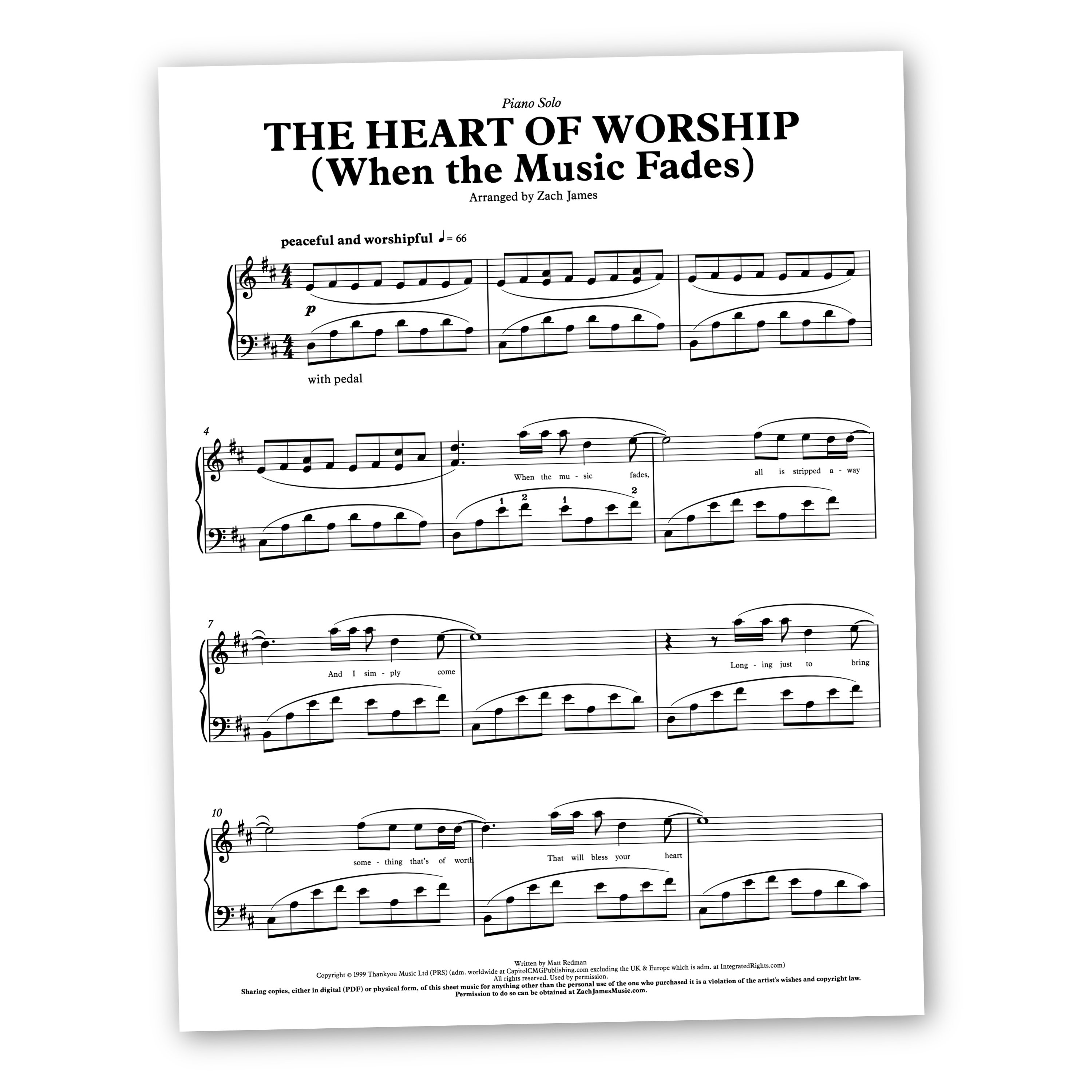 The Heart of Worship - Piano Solo – Zach James Music