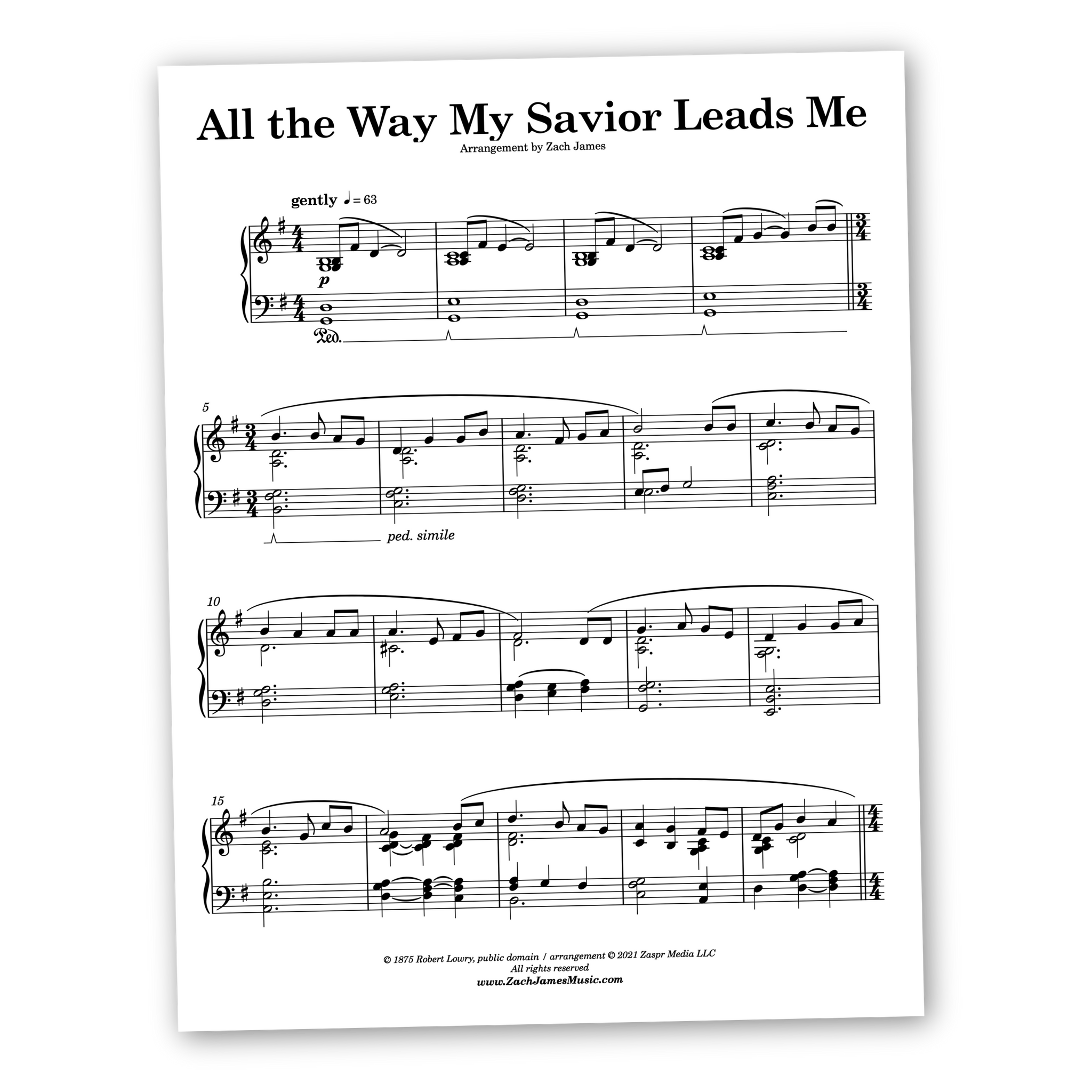 All the Way My Savior Leads Me - Sheet Music