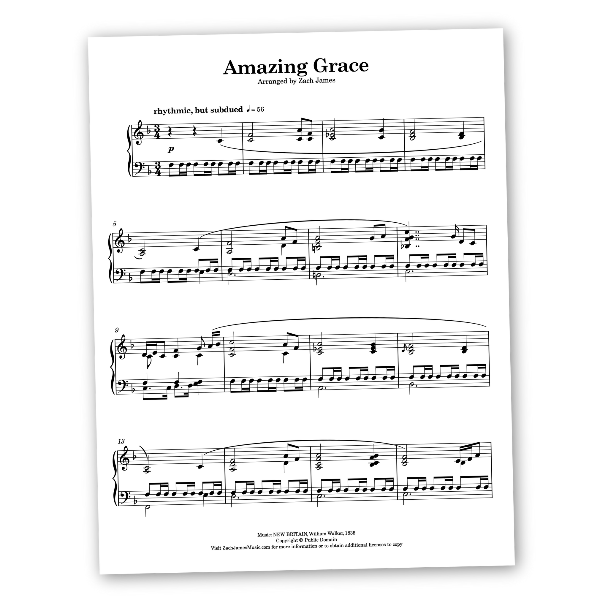 Amazing Grace - Sheet Music