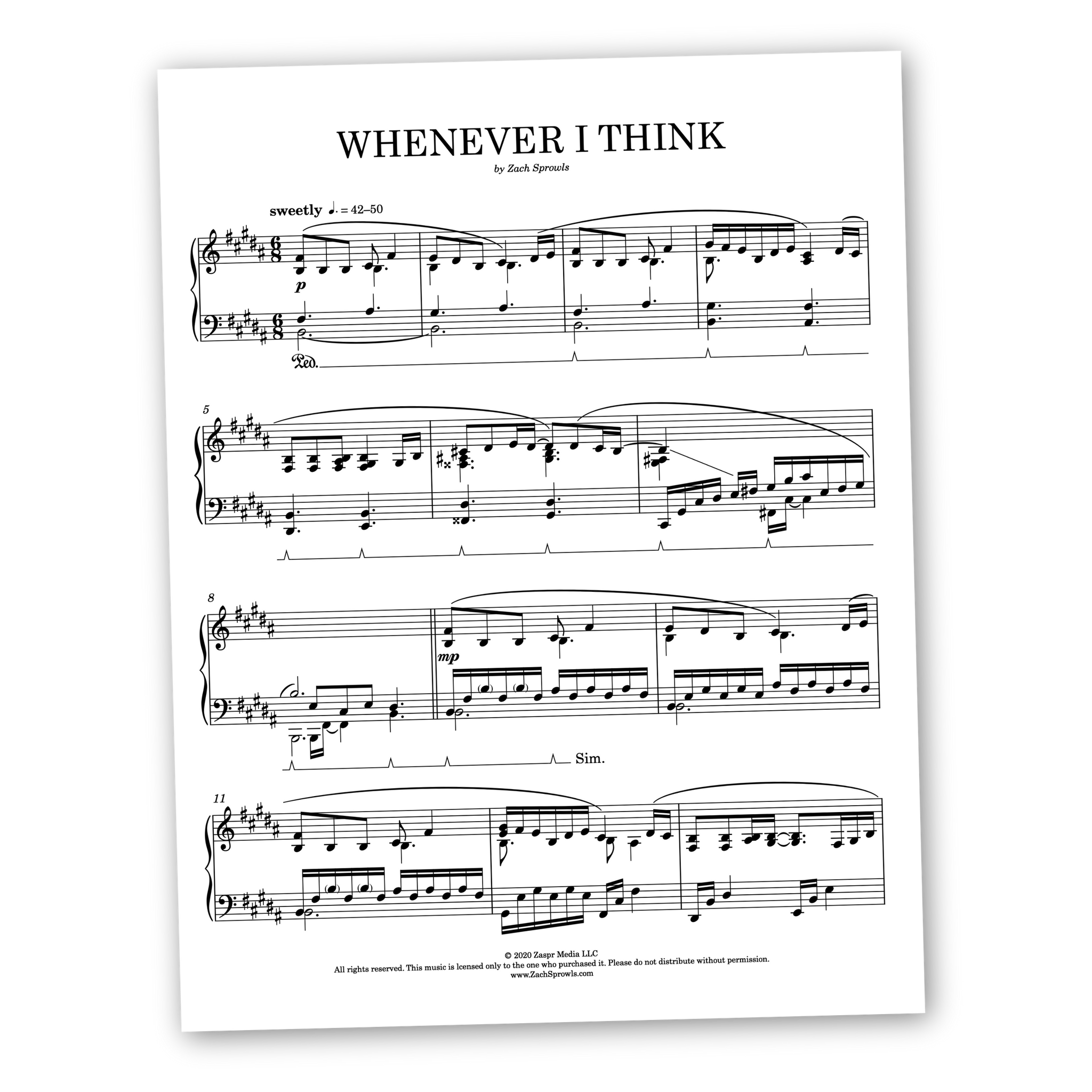 Whenever I Think - Sheet Music